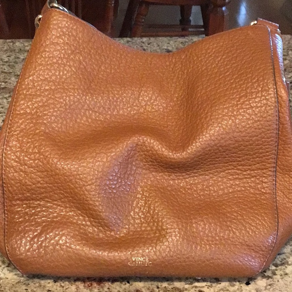 Vince Camuto cognac leather shoulder bag
